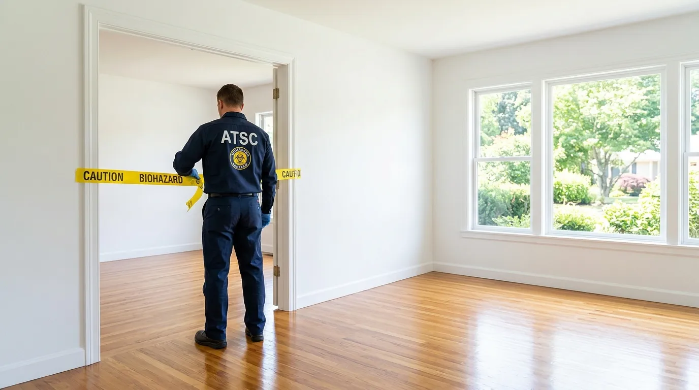 Certified biohazard cleanup crew performing Decomposition Cleanup in Cedarhurst